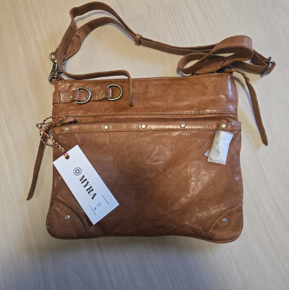 Myra Bag Brown Leather Crossbody